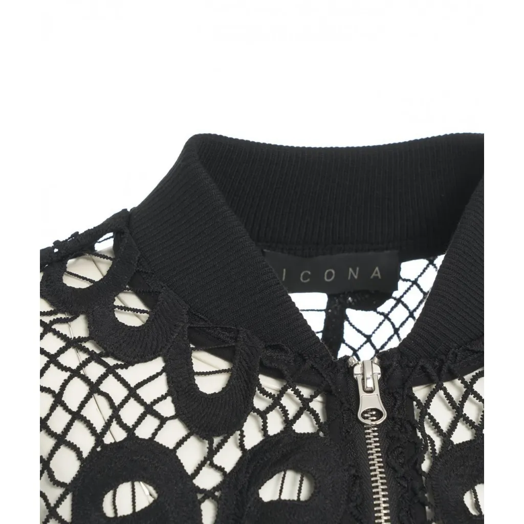 Bomber in pizzo nero