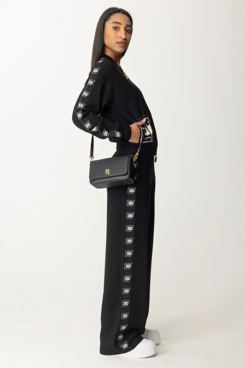 Bomber in viscosa con tasche logate Nero