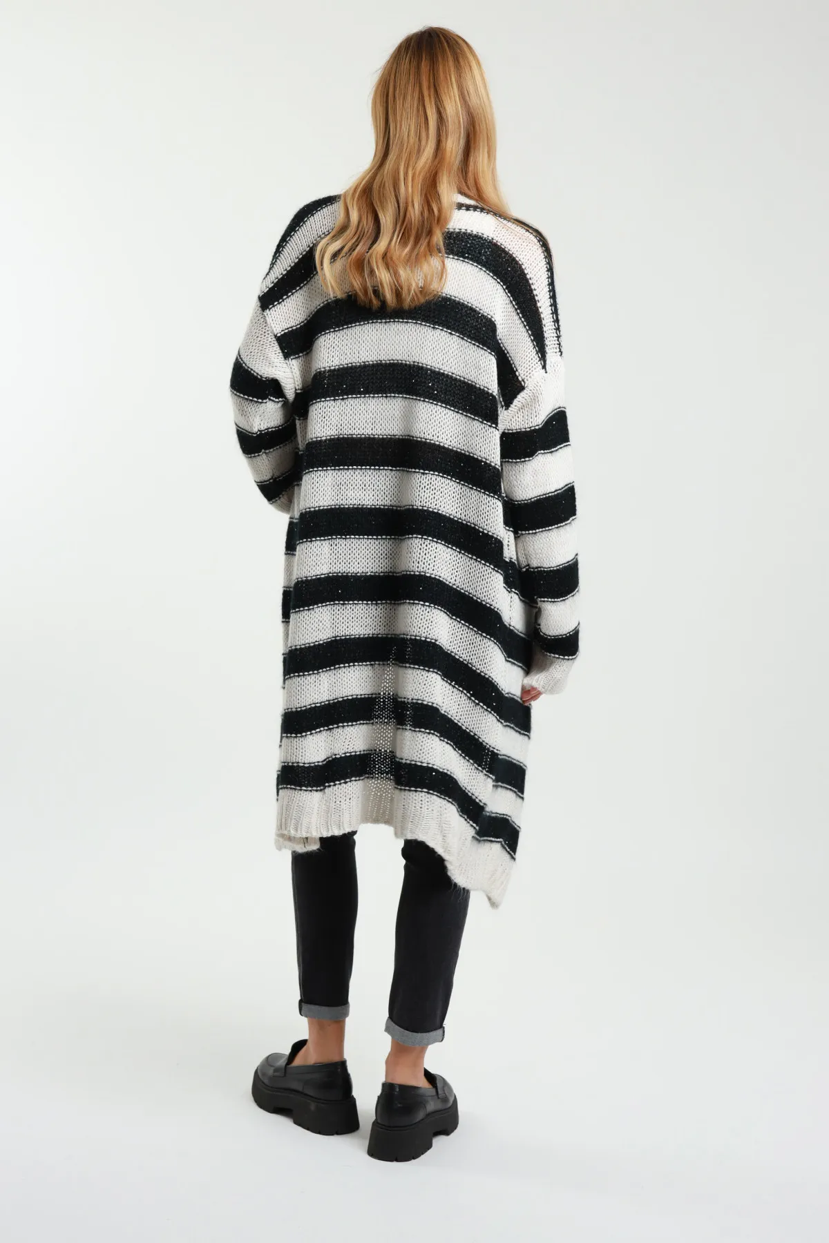 Cardigan Lungo a Righe