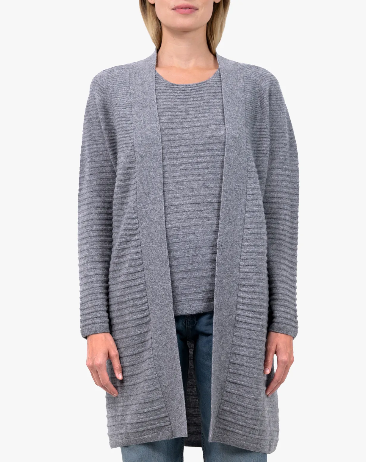 Cardigan Lungo Cashmere Coste Degradé