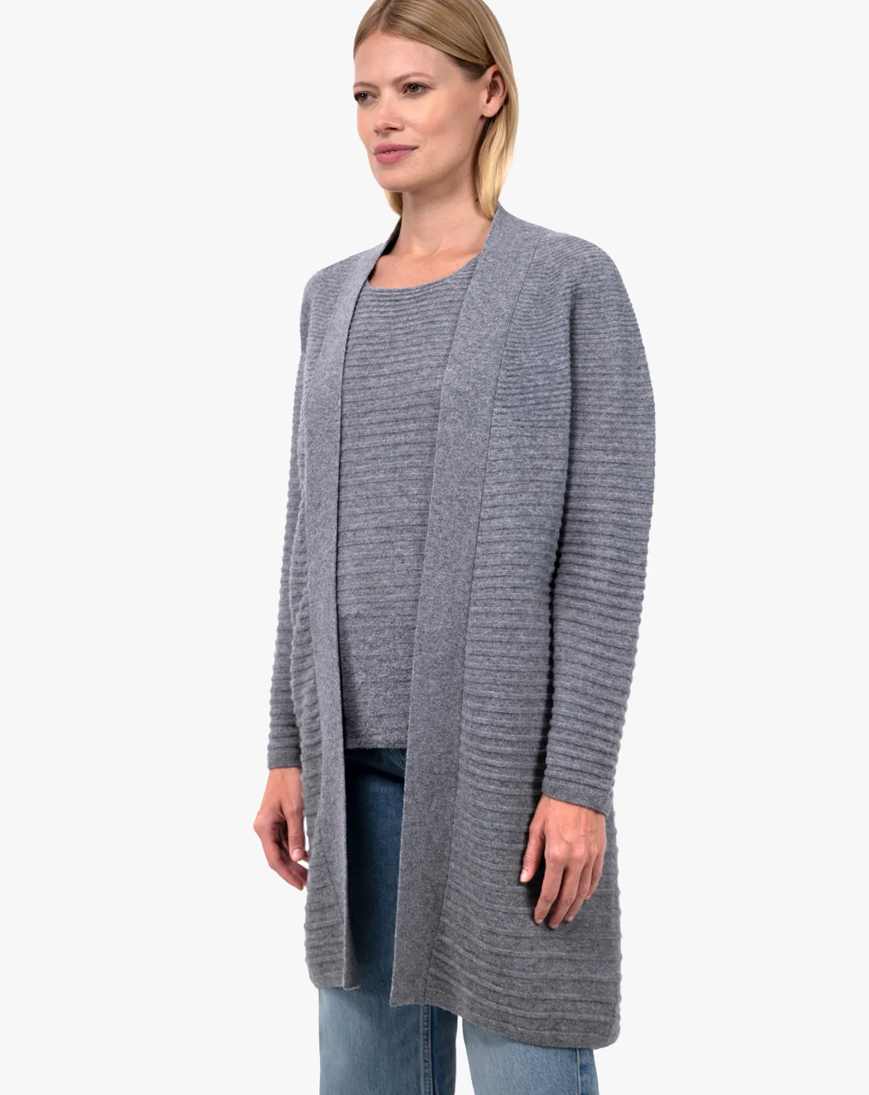 Cardigan Lungo Cashmere Coste Degradé