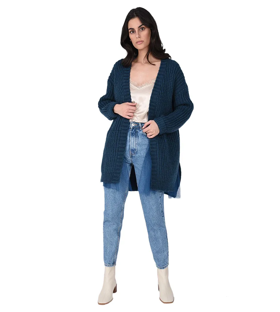 Cardigan lungo in maglia Donna Molly Bracken