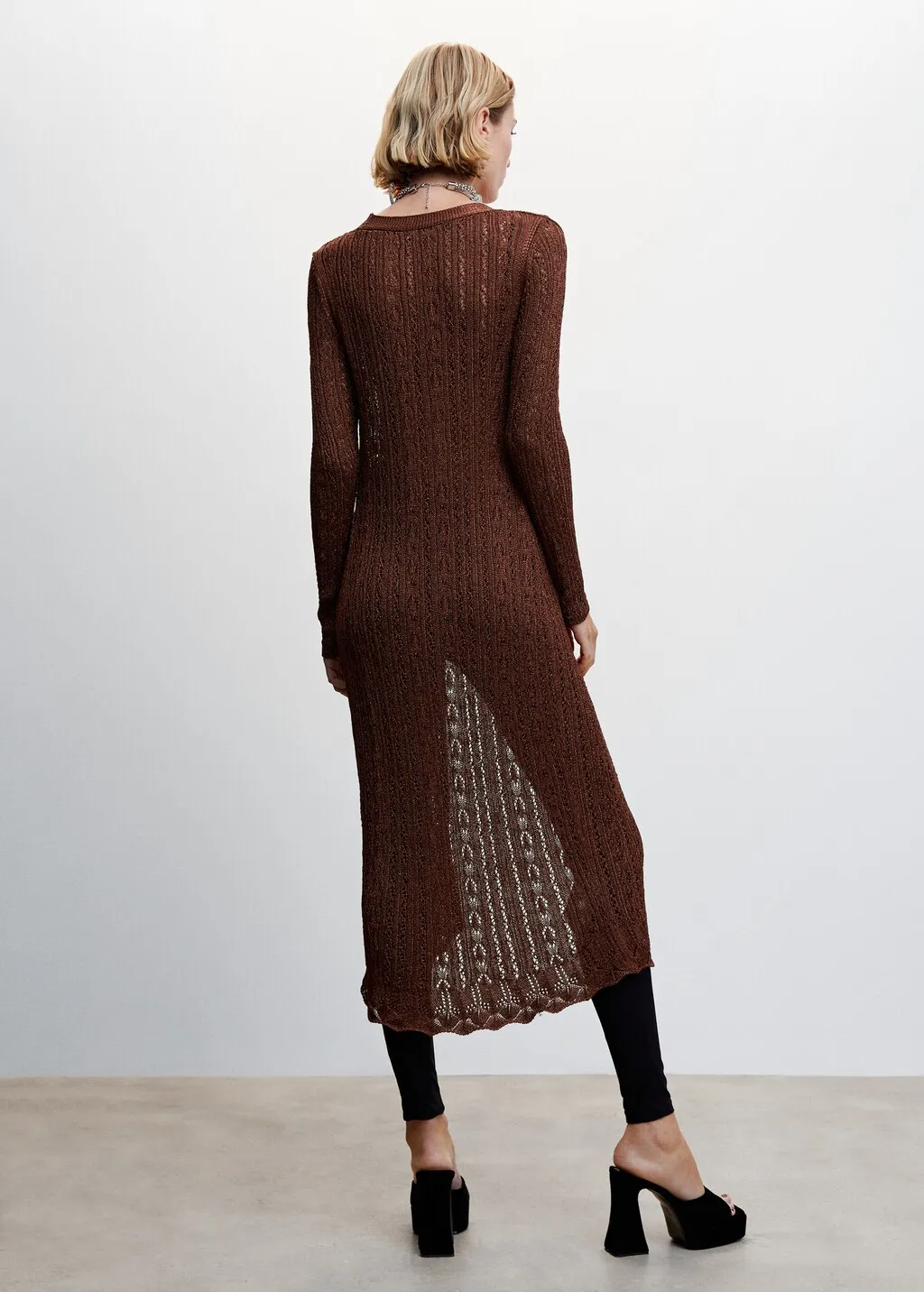 Cardigan lungo traforato