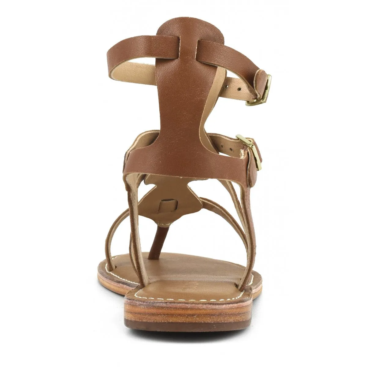 CB FUSION - SANDALO GLADIATORE IN PELLE LAMINATA