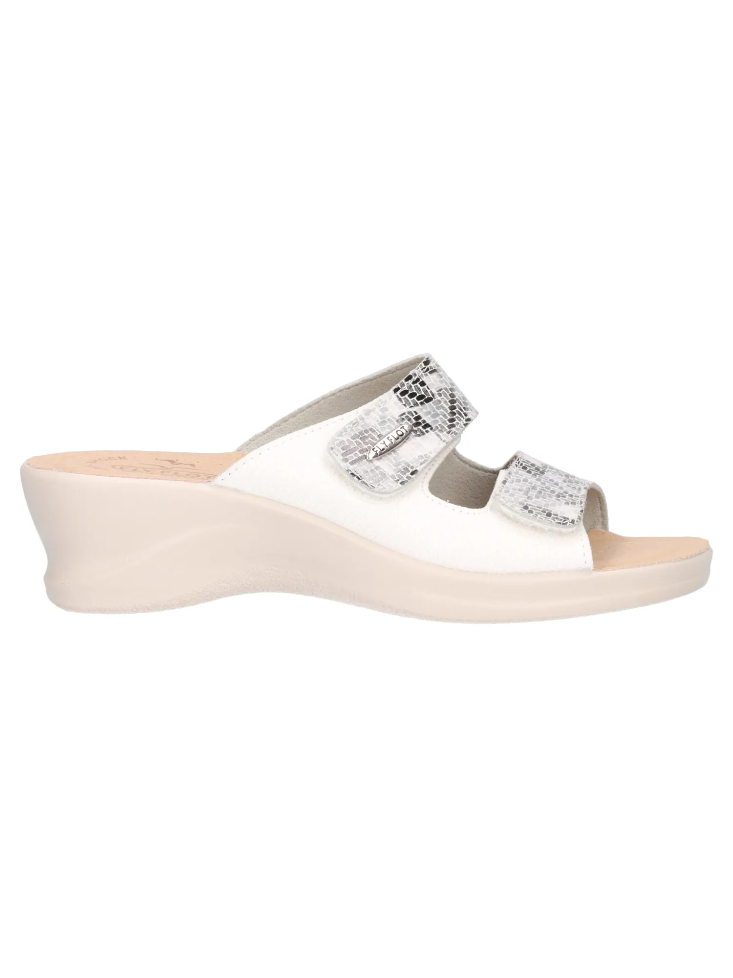 Ciabatta con zeppa Fly Flot da donna bianca