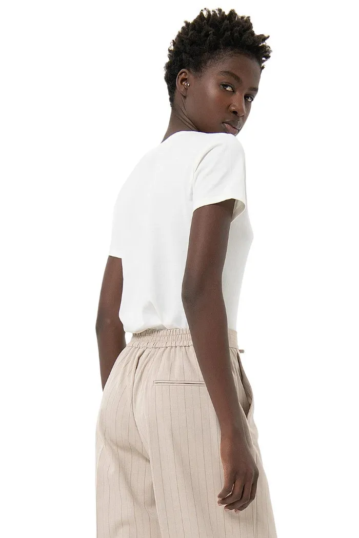 Fracomina pantaloni a palazzo flare gessati fr24sv3005w492q6