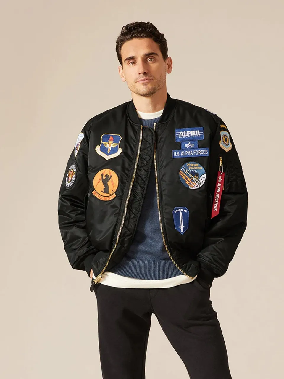 Giubbotto bomber Alpha Industries Ma-1 Squadron nero
