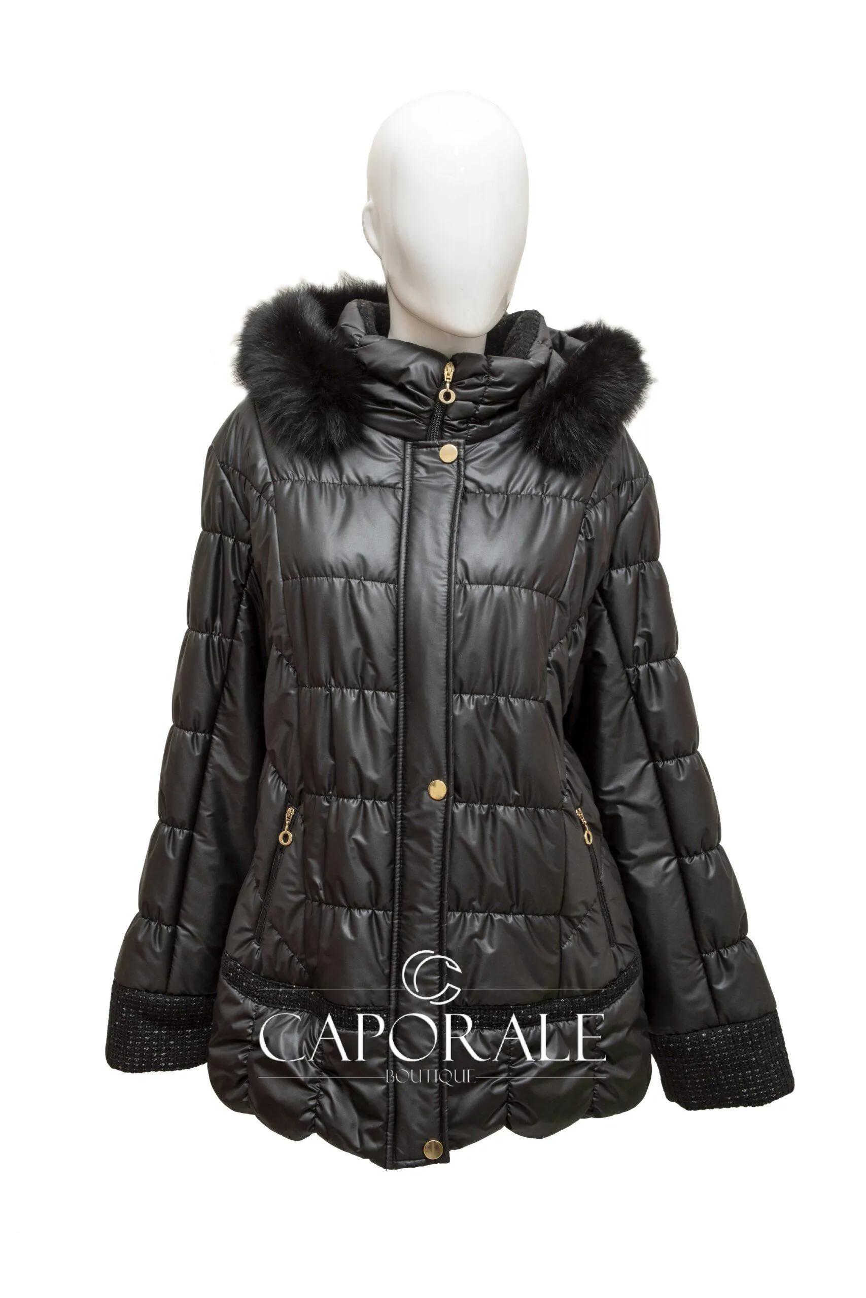 Giubbotto donna Made in Italy nero/beige