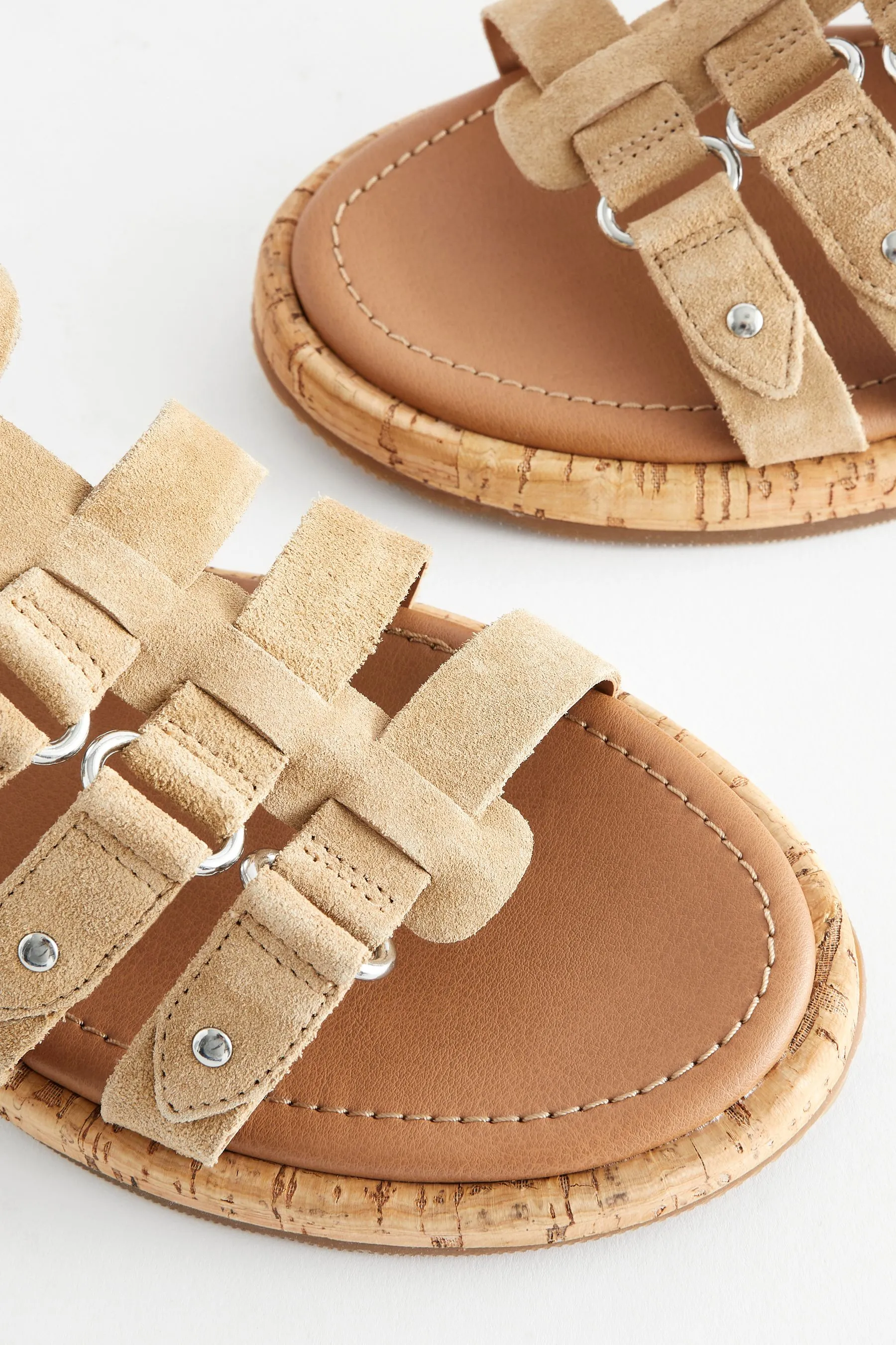 Marrone Sabbia  - Forever Comfort® - Sandali stile gladiatore in pelle