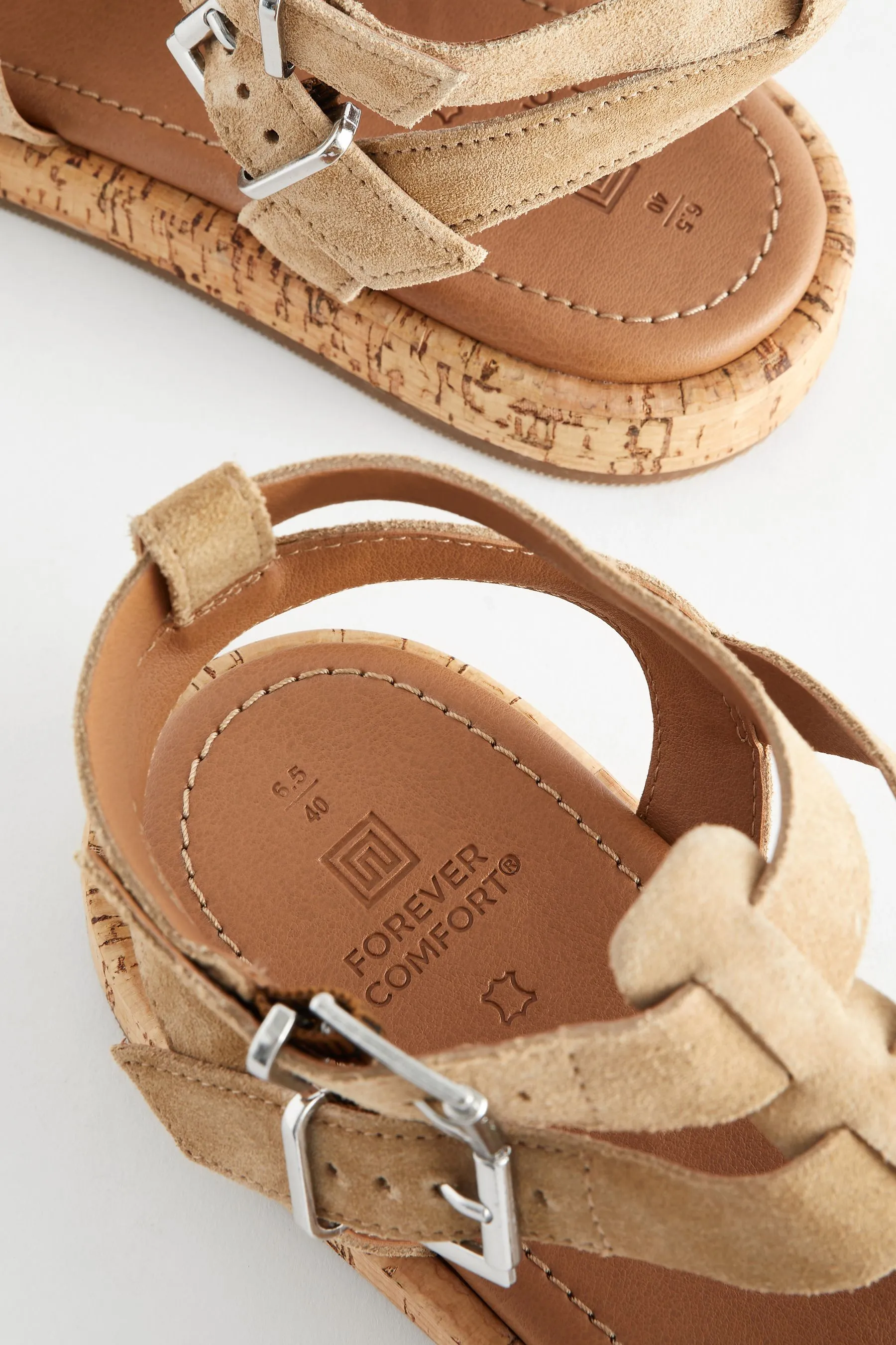 Marrone Sabbia  - Forever Comfort® - Sandali stile gladiatore in pelle