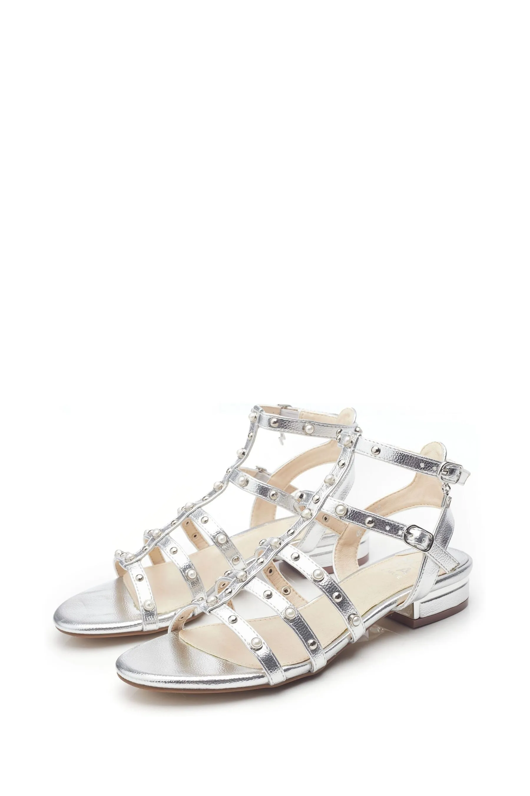 Moda in Pelle - Olaino - Sandali stile gladiatore con perle