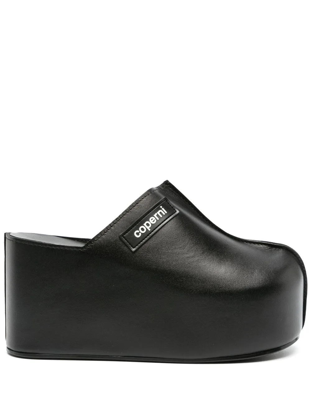 Mules con zeppa in nero - donna