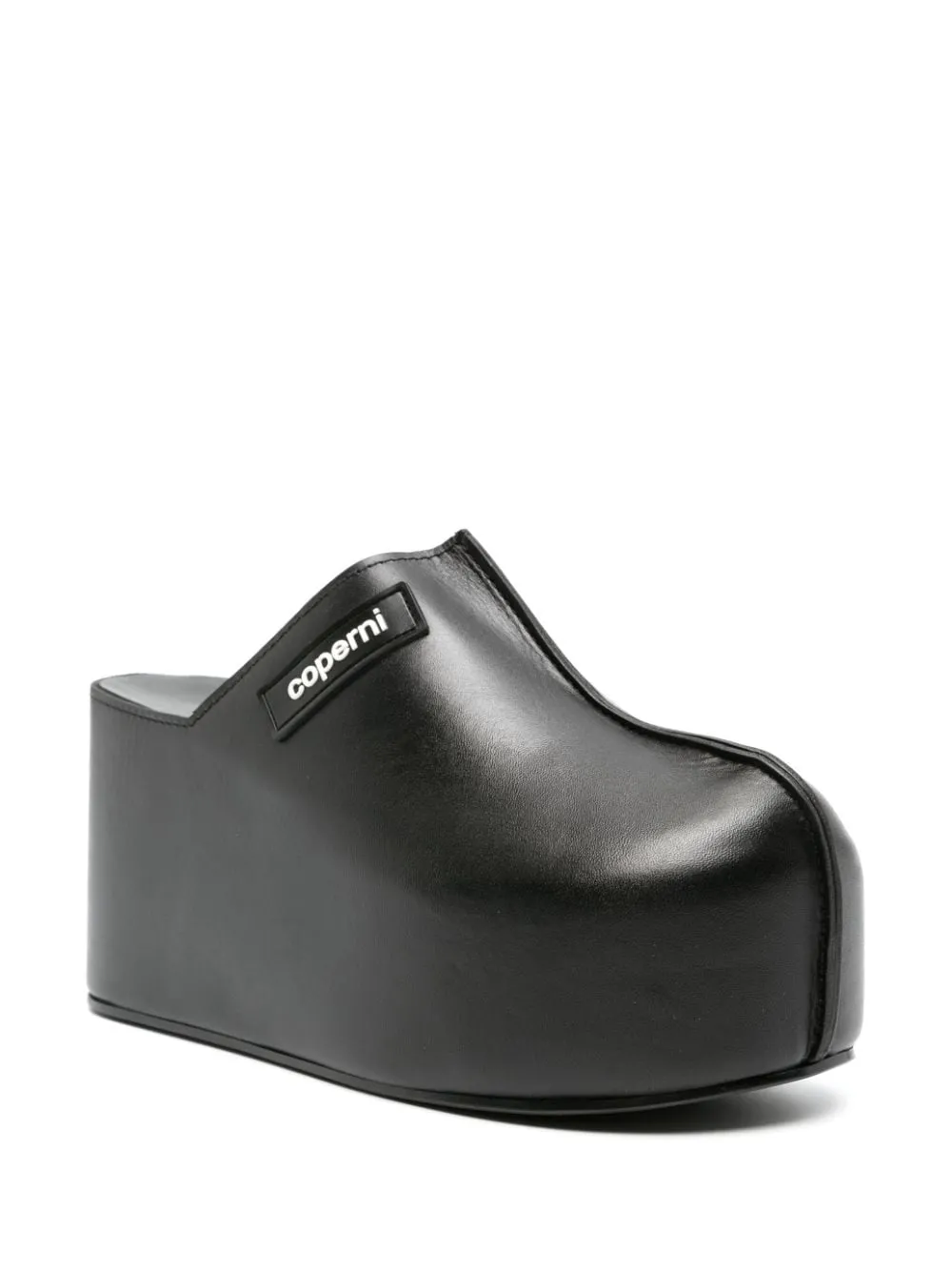 Mules con zeppa in nero - donna