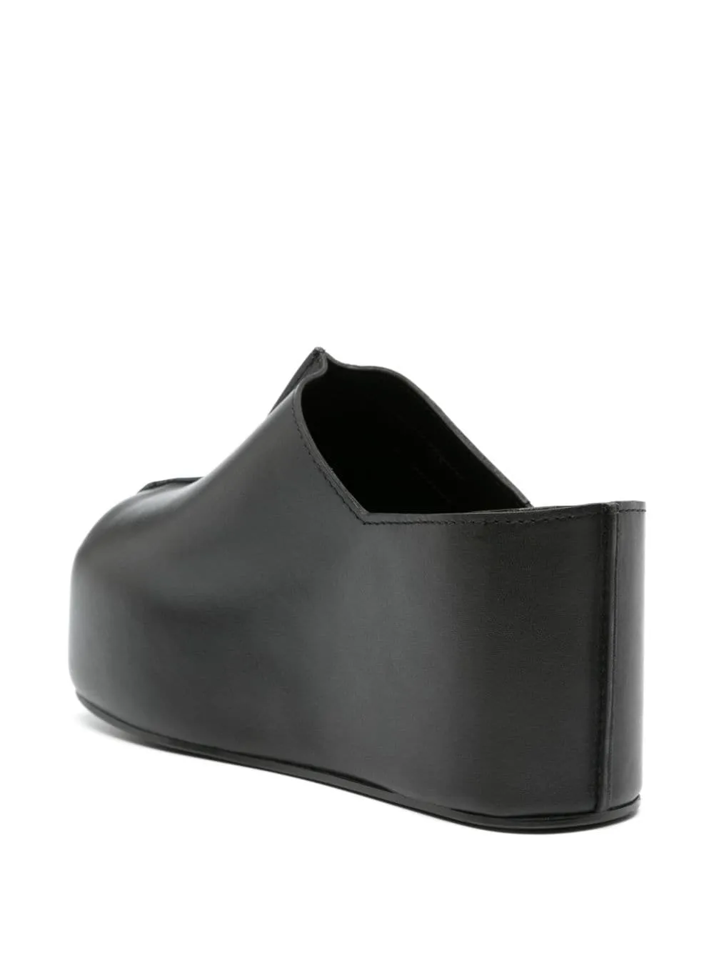 Mules con zeppa in nero - donna