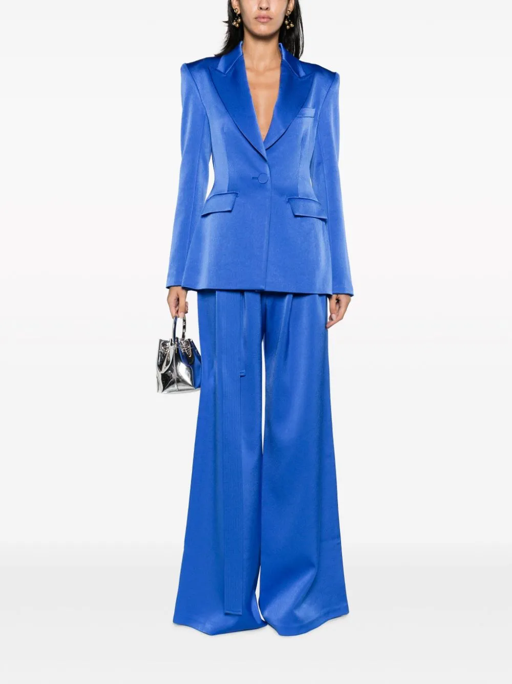 Pantaloni a palazzo con cintura in blu - donna