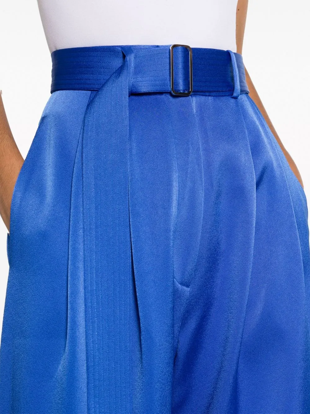 Pantaloni a palazzo con cintura in blu - donna