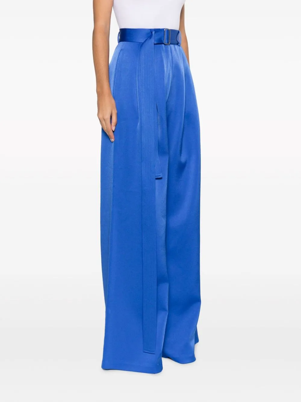 Pantaloni a palazzo con cintura in blu - donna