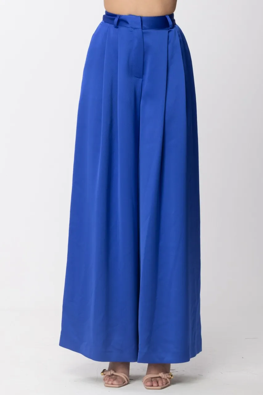 Pantaloni palazzo a vita alta ELECTRIC BLUE