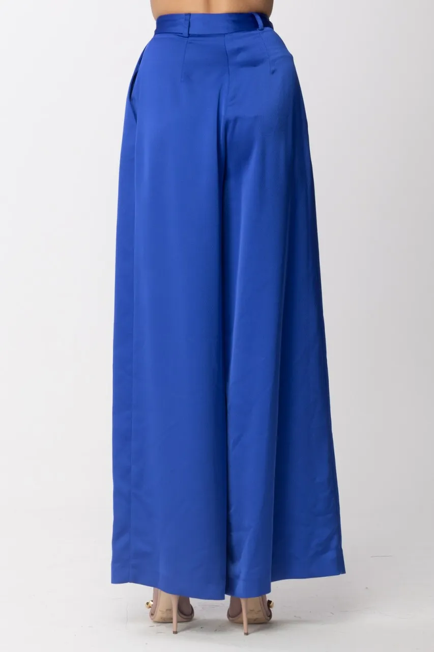 Pantaloni palazzo a vita alta ELECTRIC BLUE