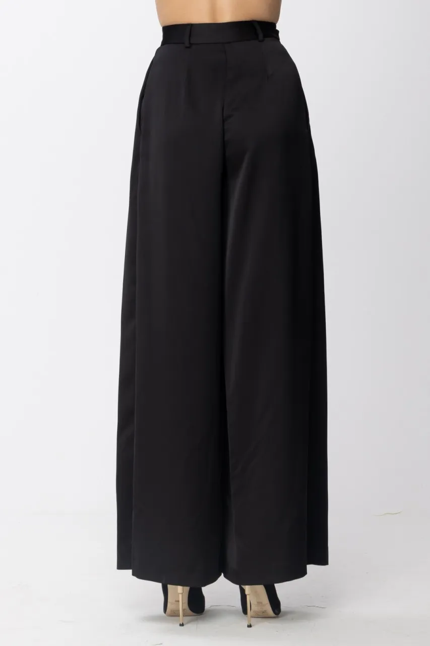Pantaloni palazzo a vita alta Nero