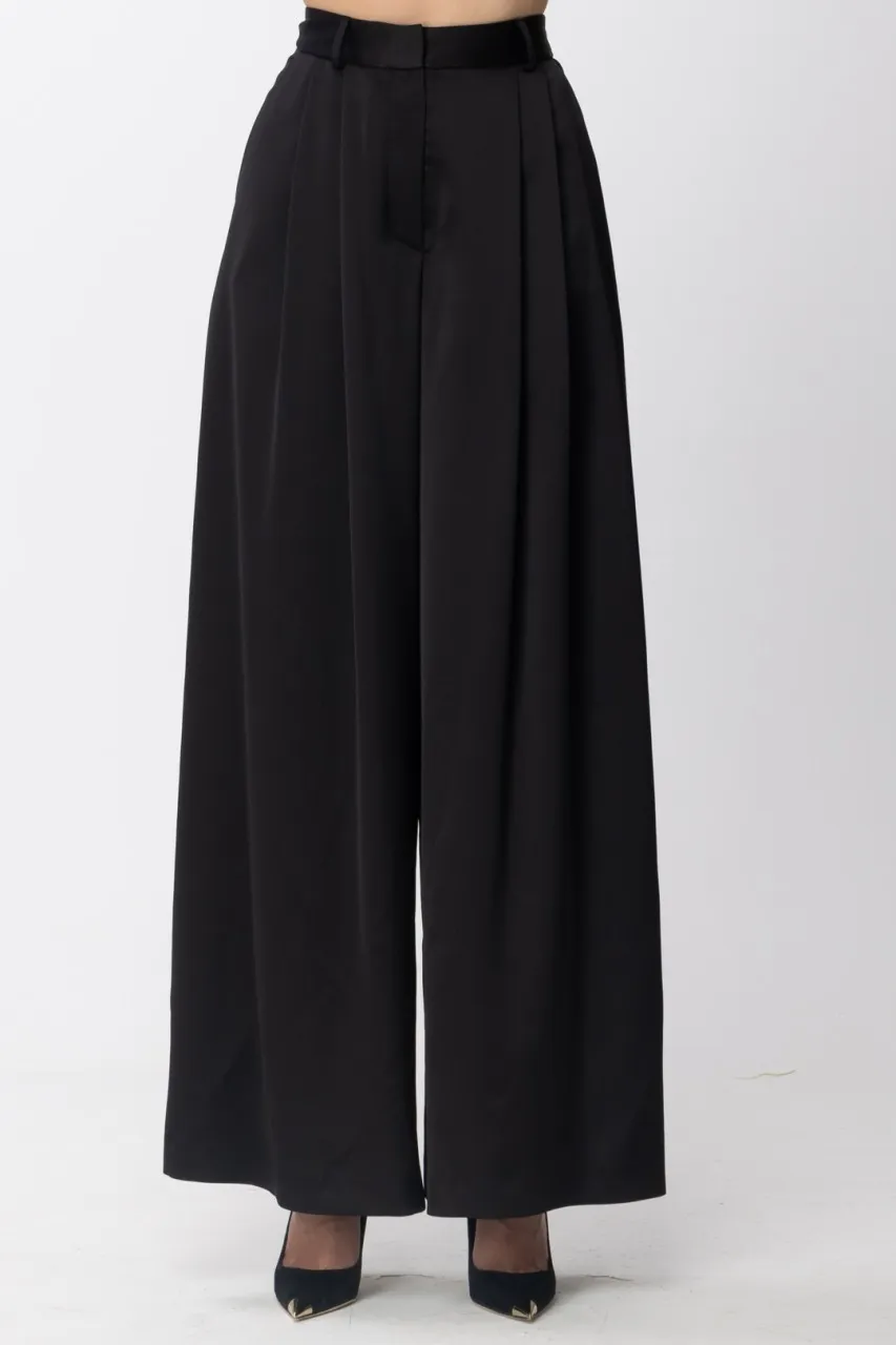 Pantaloni palazzo a vita alta Nero