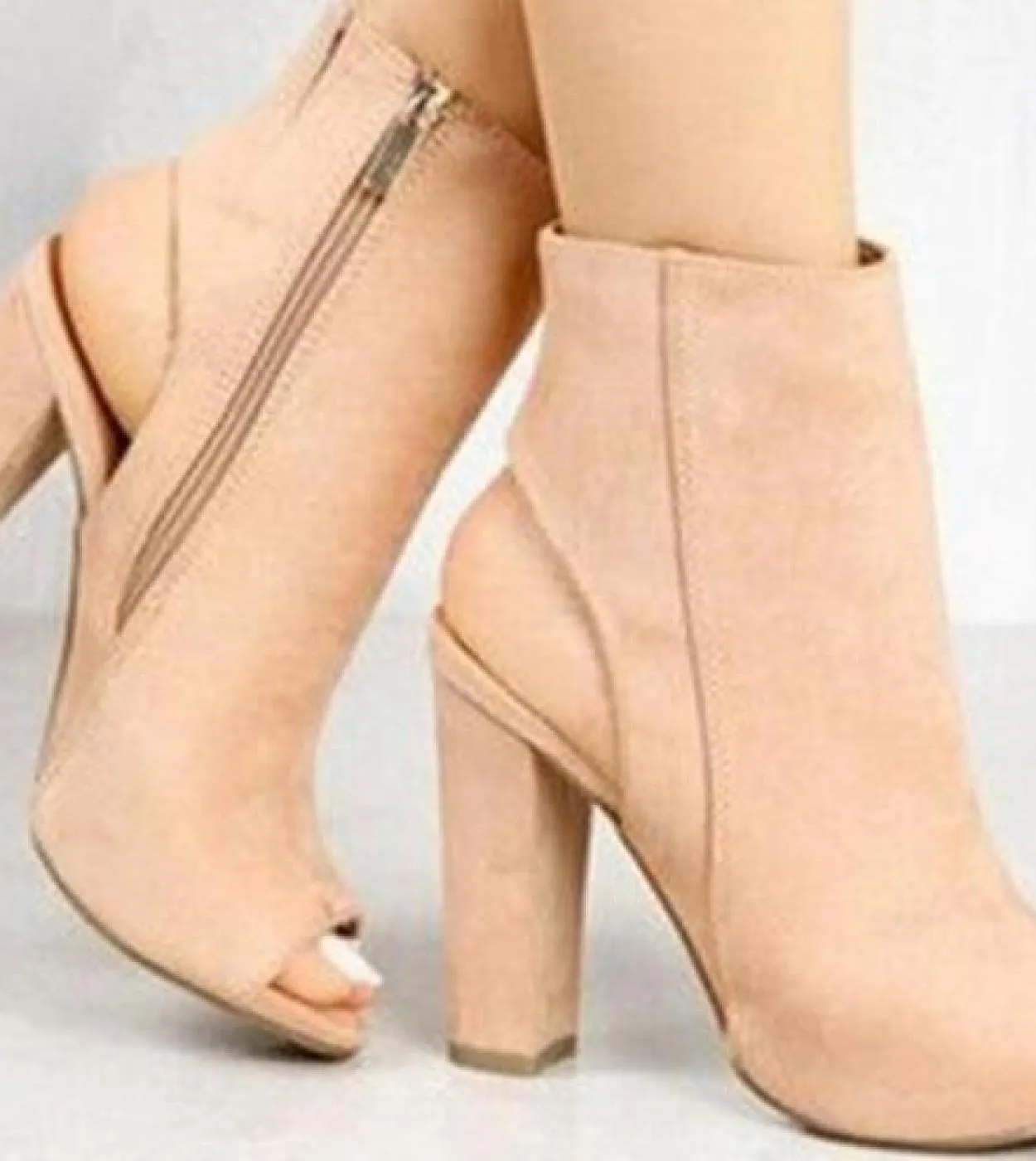 Primavera Donna Sandali Scarpe da donna Gladiatore Casual Peep Toe Fondo antiscivolo Cerniera Med Tacchi spessi Sandali da sposa