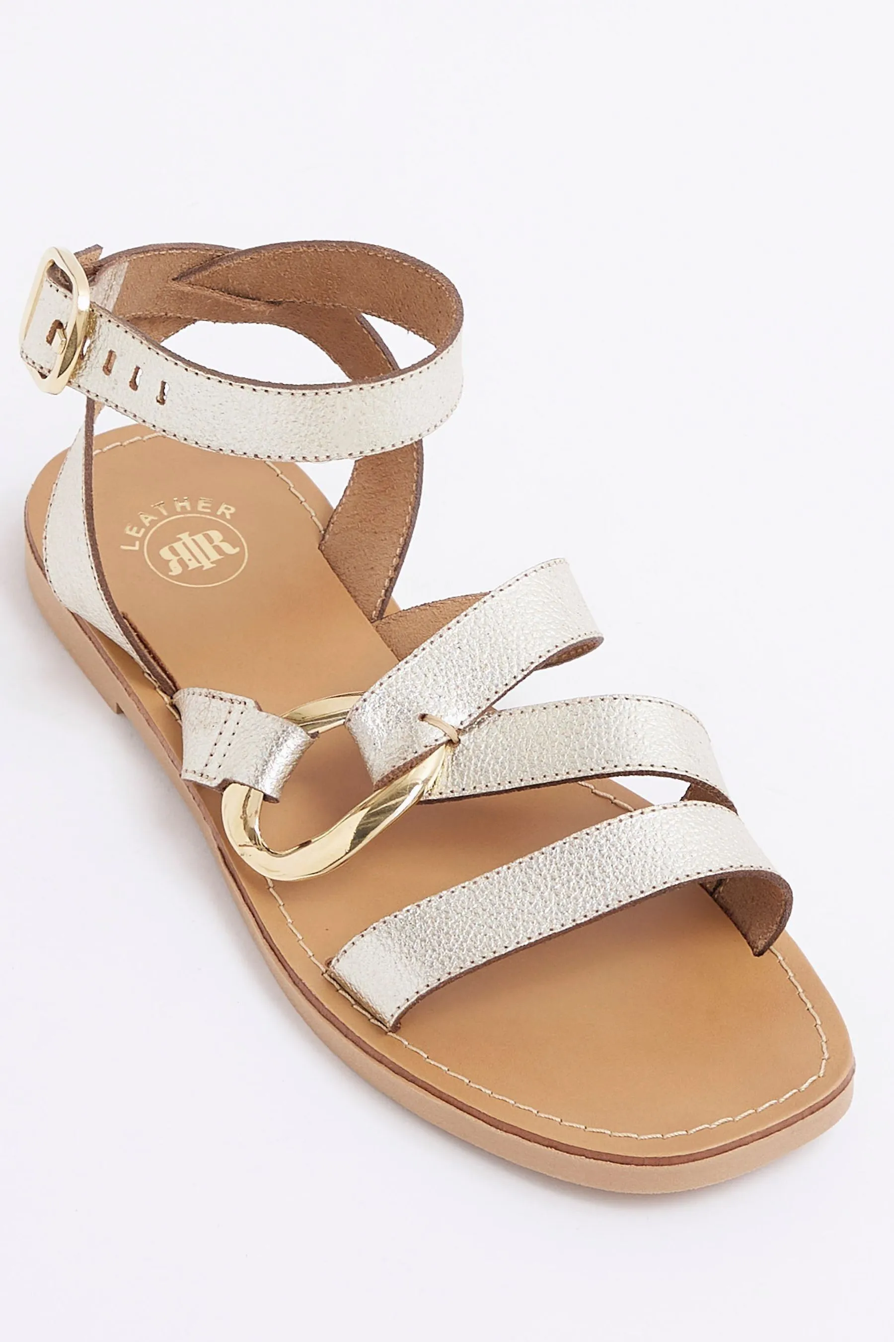 River Island - Sandali stile gladiatore con anello