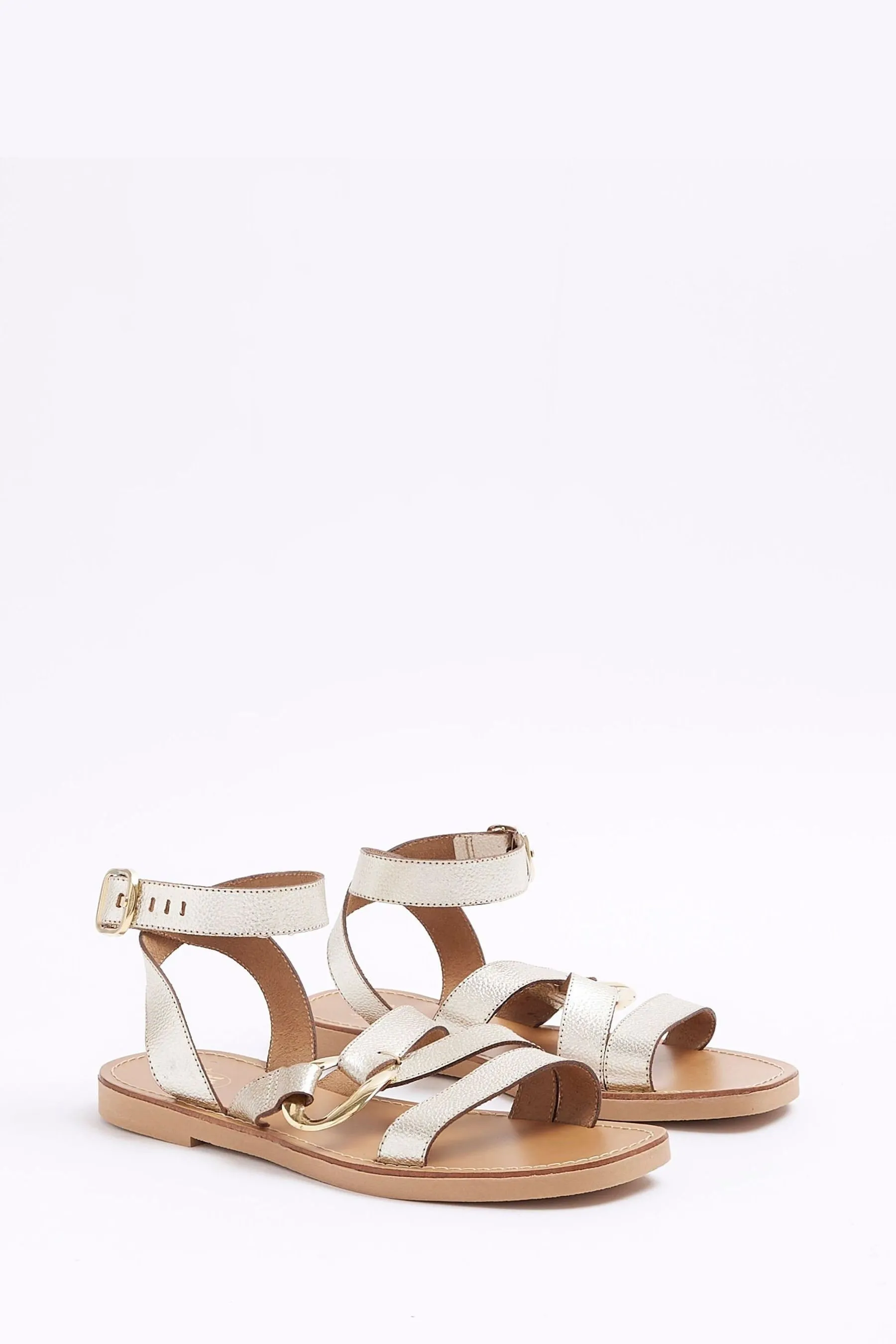 River Island - Sandali stile gladiatore con anello