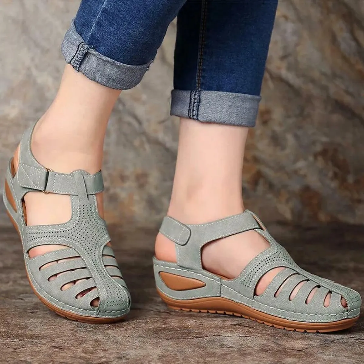 Sandali da donna Stile Bohemian Scarpe estive da donna Sandali estivi con tacco Sandali gladiatore Mujer Zeppe eleganti S