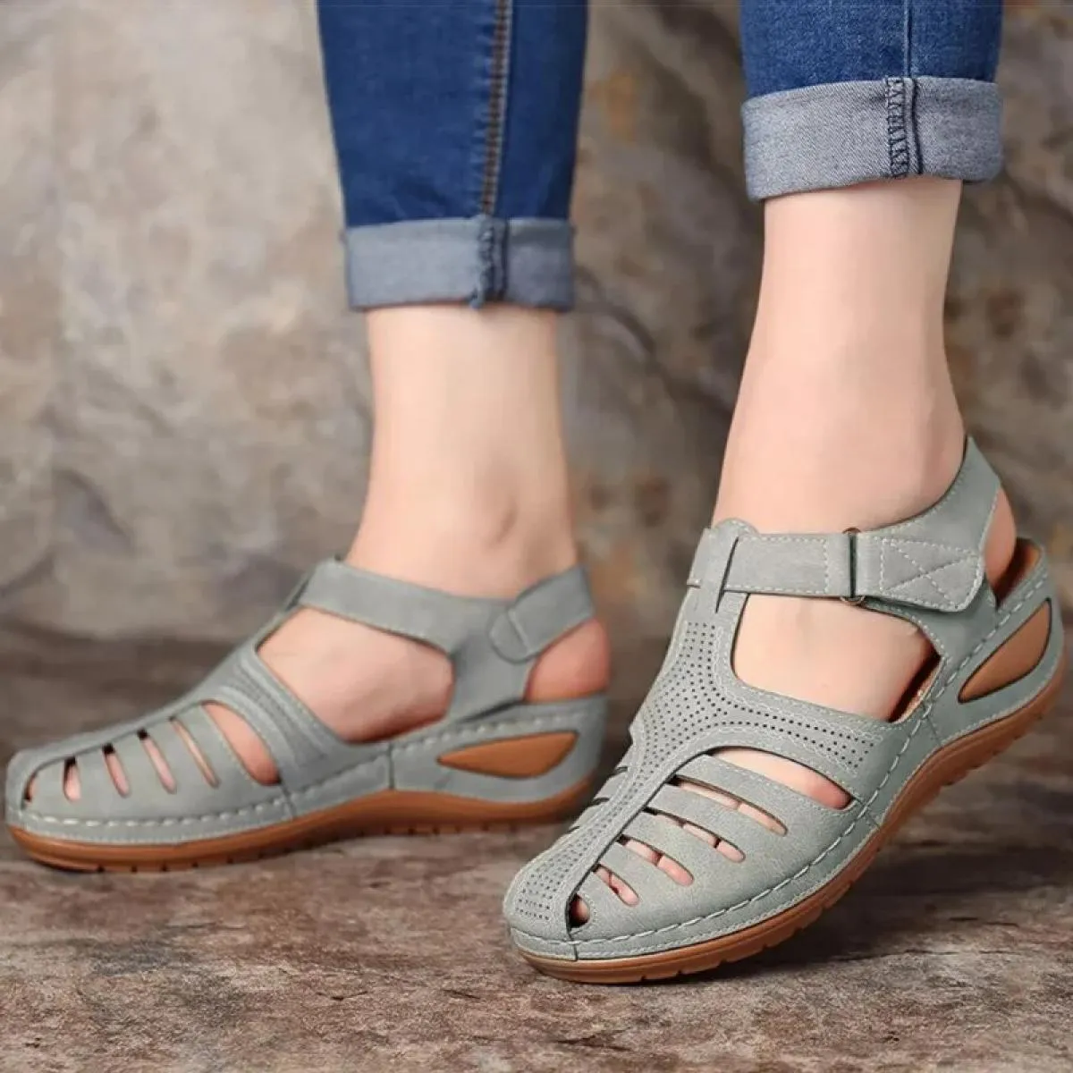 Sandali da donna Stile Bohemian Scarpe estive da donna Sandali estivi con tacco Sandali gladiatore Mujer Zeppe eleganti S