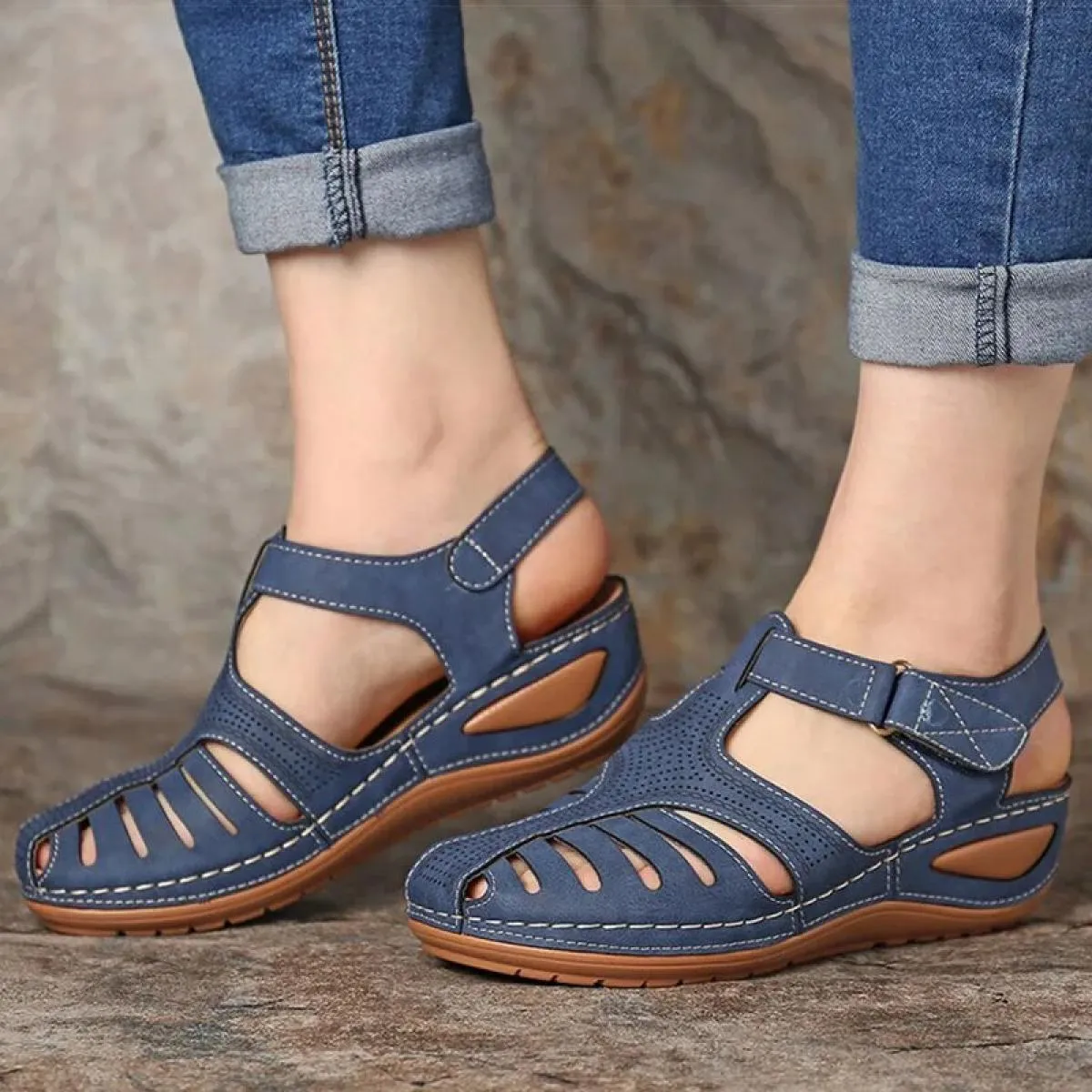 Sandali da donna Stile Bohemian Scarpe estive da donna Sandali estivi con tacco Sandali gladiatore Mujer Zeppe eleganti S