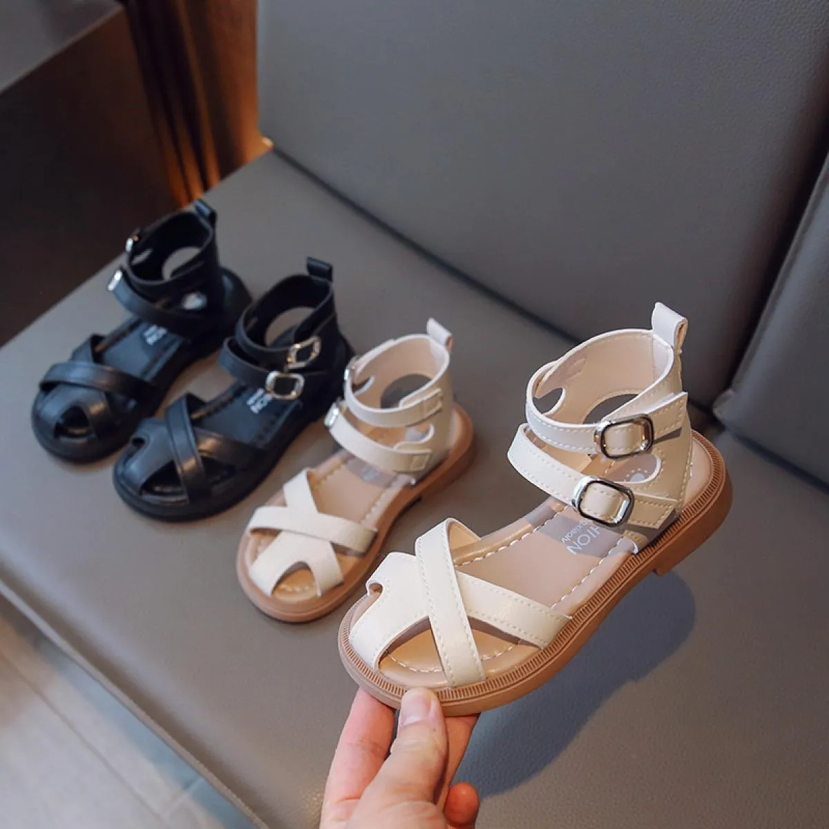 Sandali per ragazze 2023 nuovi sandali estivi per bambini sandali gladiatore stivali scarpe romane scarpe alte da principessa pe