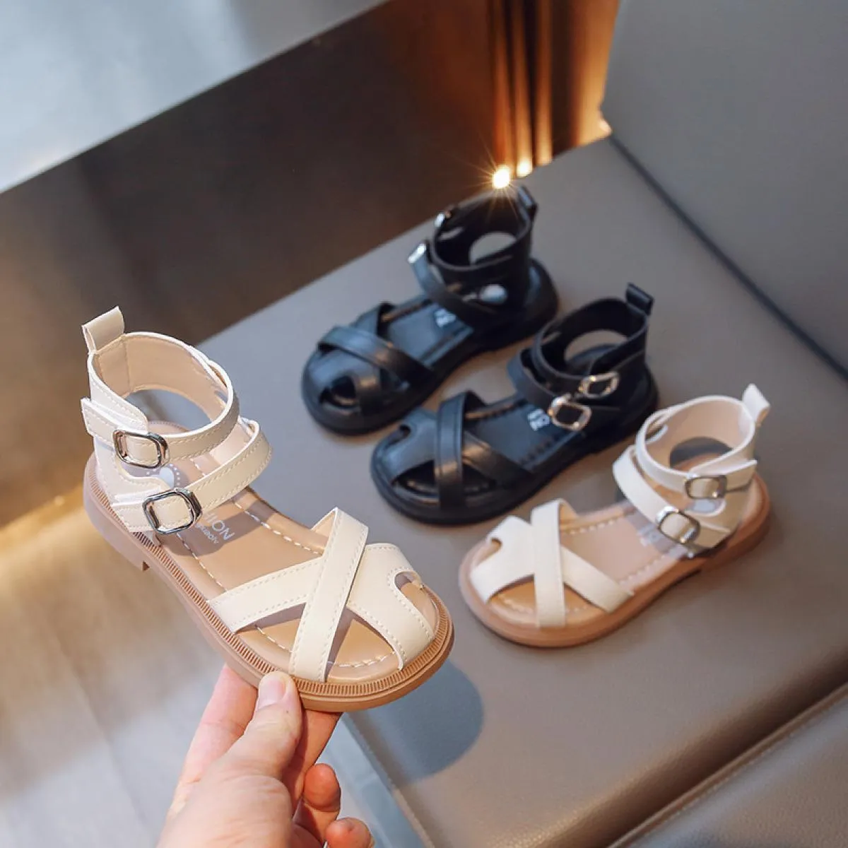 Sandali per ragazze 2023 nuovi sandali estivi per bambini sandali gladiatore stivali scarpe romane scarpe alte da principessa pe