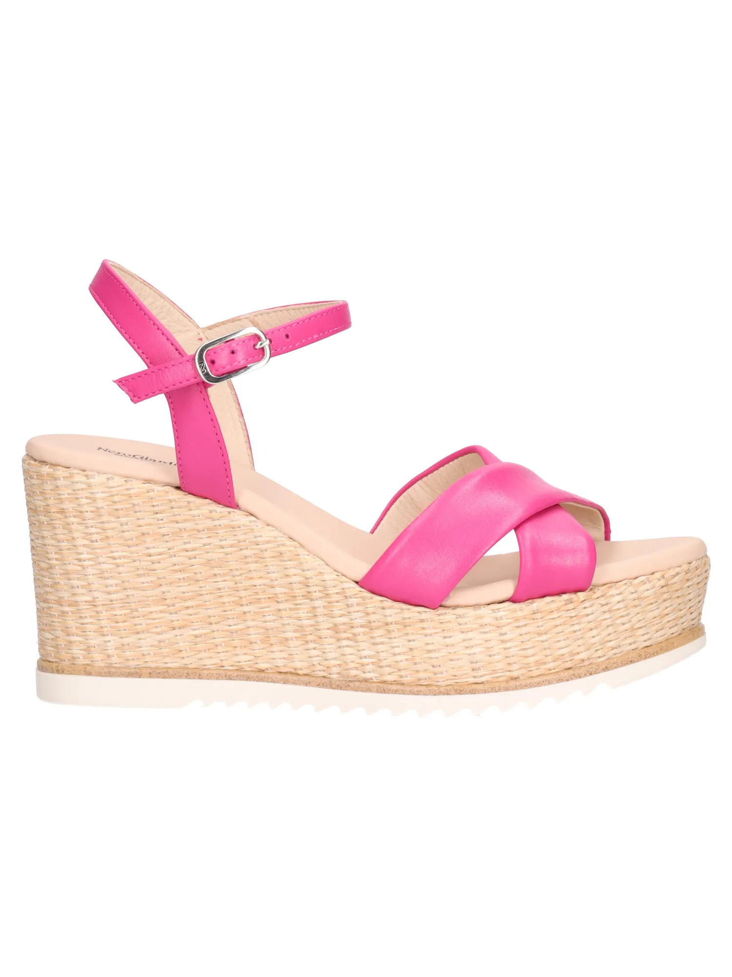 Sandalo con zeppa Nero Giardini da donna fucsia