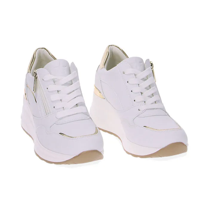 Sneakers bianche con zeppa