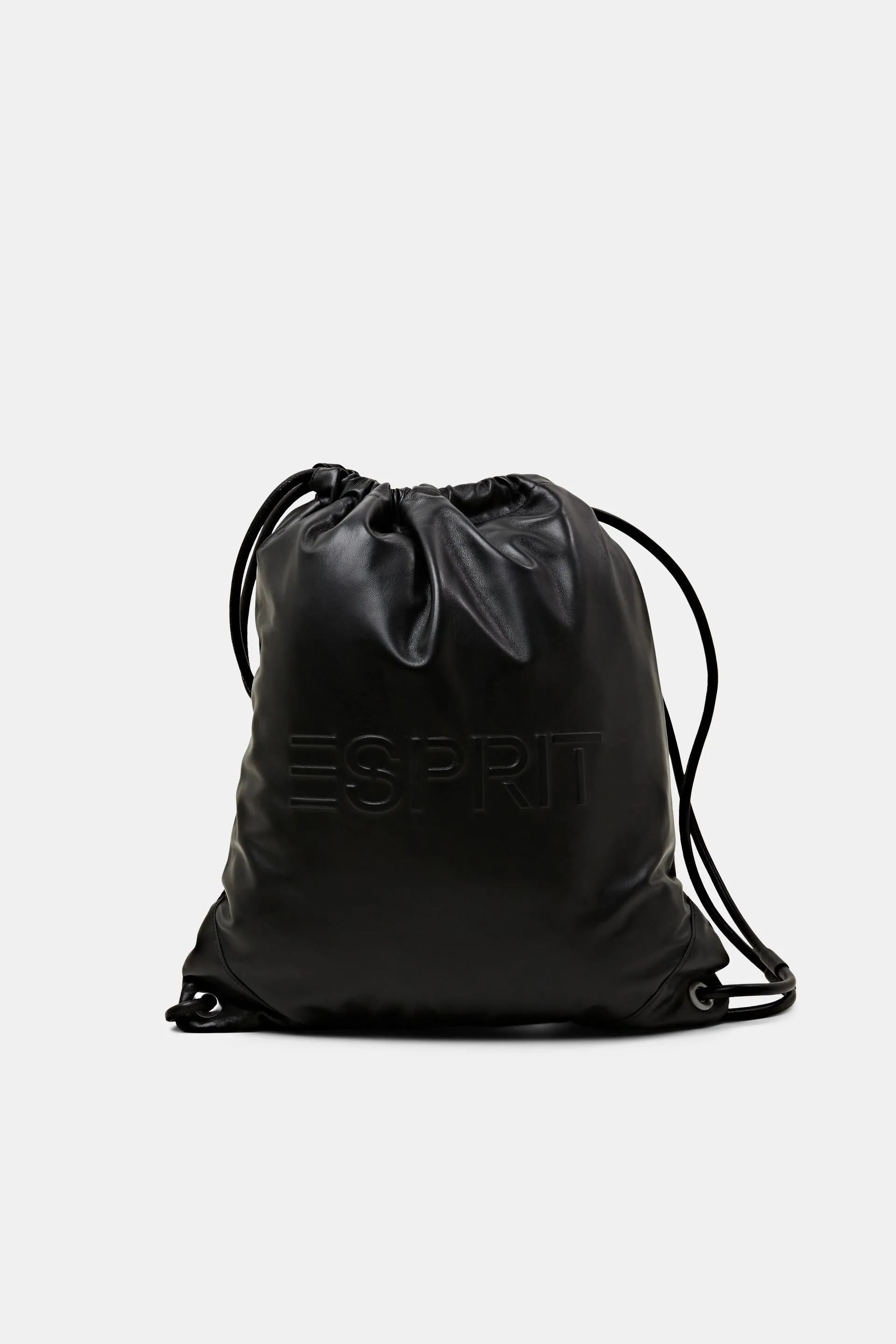 Zaino in pelle con coulisse e logo
