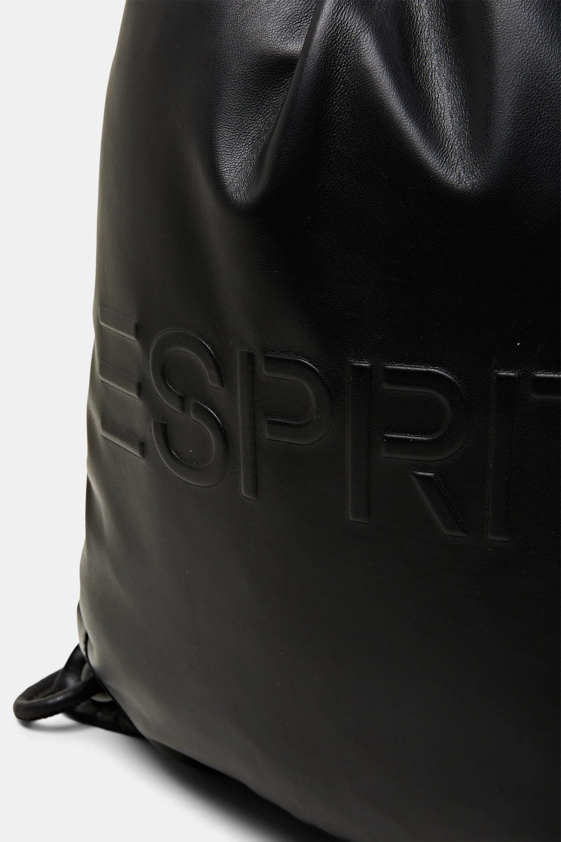Zaino in pelle con coulisse e logo