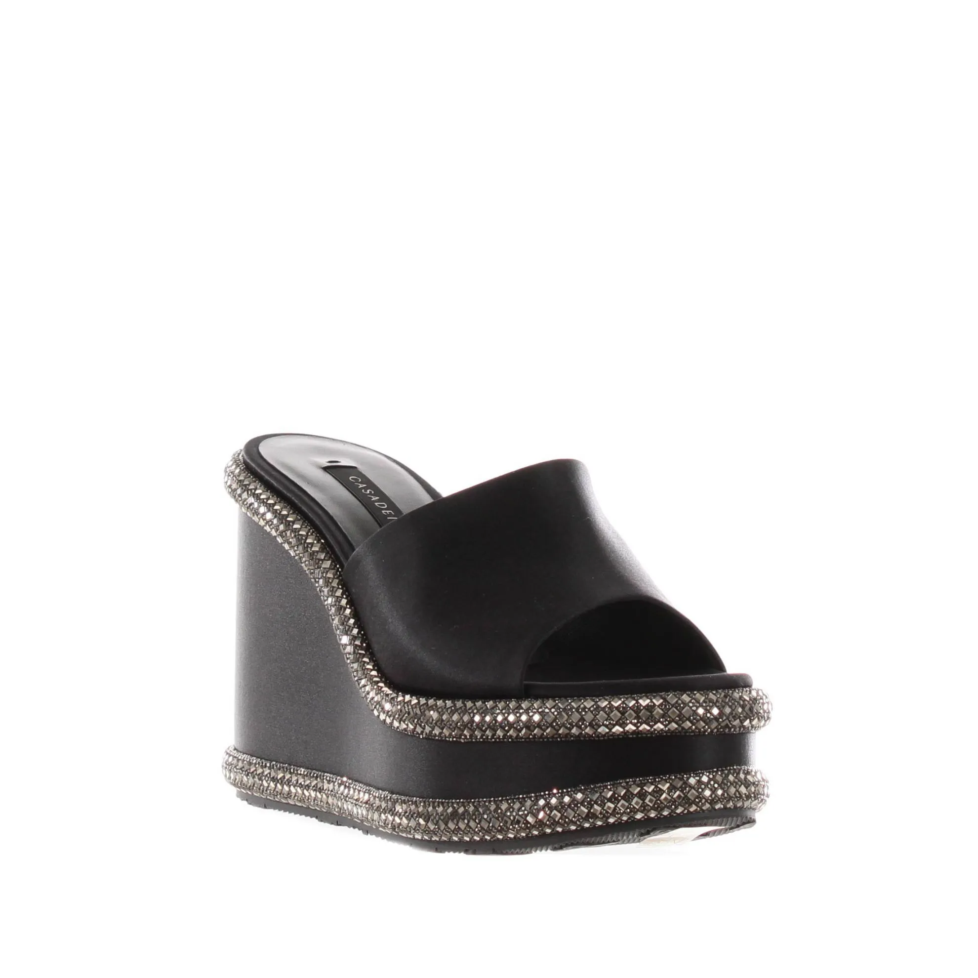 Zeppa stratosphere in satin con cristalli